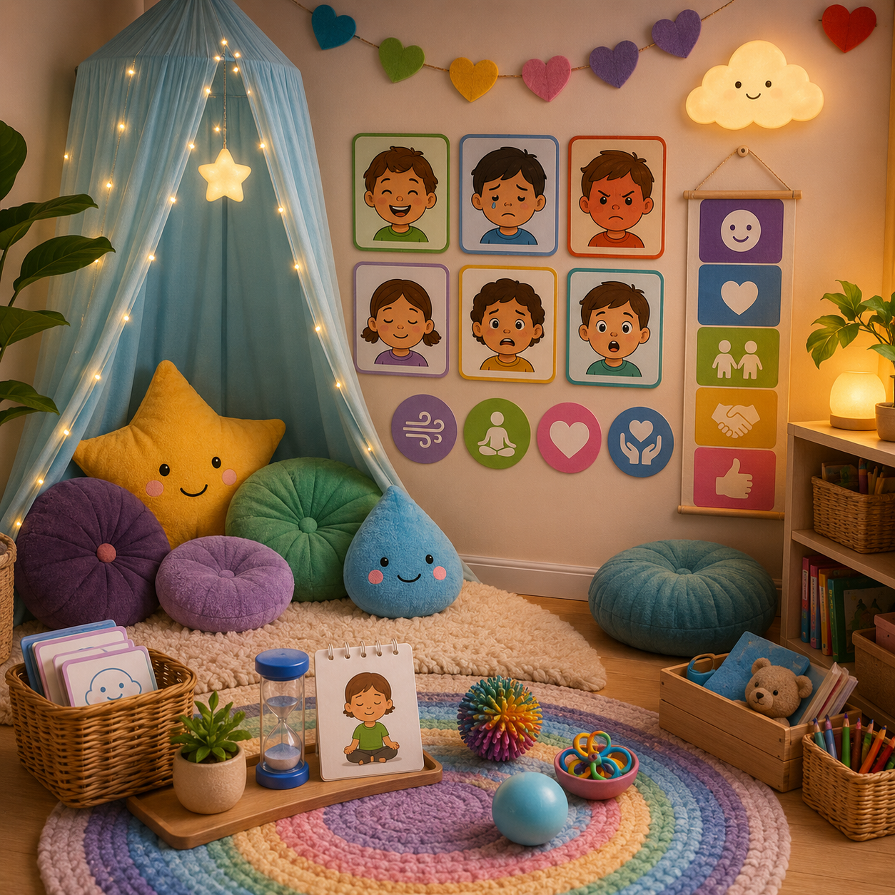 Tablet com app educativo de inteligência emocional para crianças